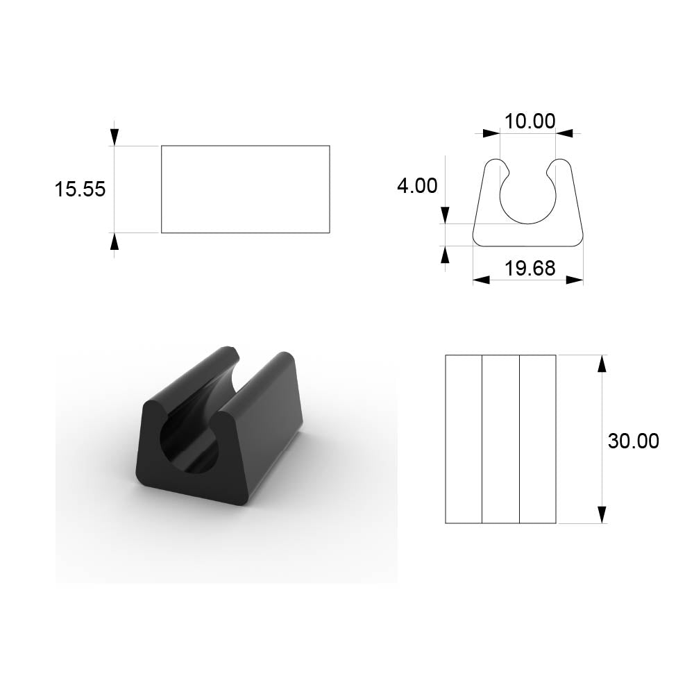 Patin de protection à clipser pour tube D10-12mm