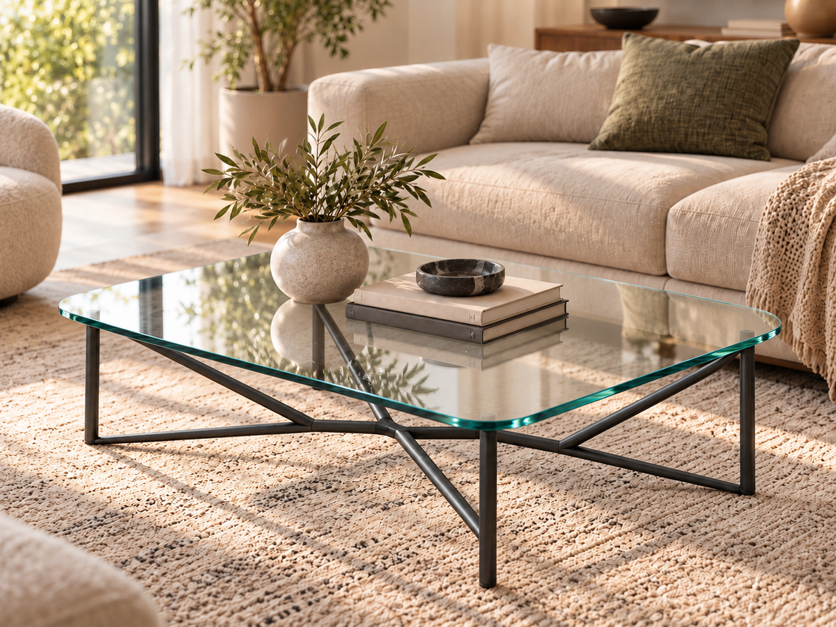 Plateau en verre trempé transparent – 1000 × 600 mm – 6 mm