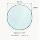 Plateau rond en verre trempé – Diamètre 75 cm – 6 mm