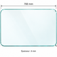 Plateau en verre trempé – 700 × 500 mm – 6 mm