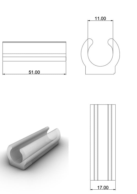 Patin de protection à clipser pour tube D12mm - TRANSPARENT